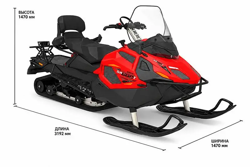 Снегоход Stels SA800T L Lux WT Атаман 1.0 К03 Tech размеры